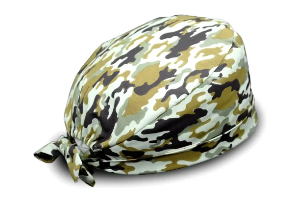 Calot en tissu camouflage militaire vert et beige, confortable et original